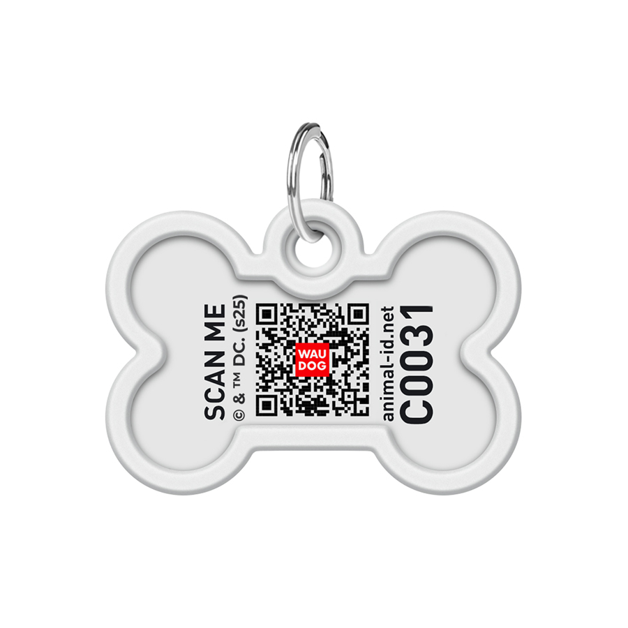 Адресник для собак і котів металевий WAUDOG Smart ID з QR паспортом, малюнок 