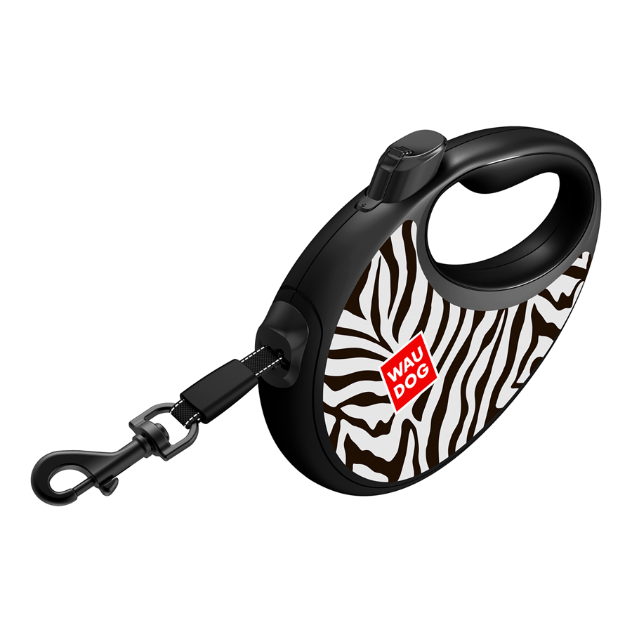 Повідець-рулетка для собак WAUDOG R-leash з контейнером для пакетів, малюнок 