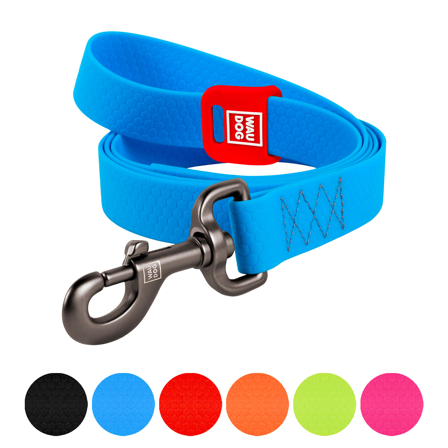 Повідець для собак водостійкий WAUDOG Waterproof, L-XXL, Ш 25 мм, Д 500 cм, блакитний