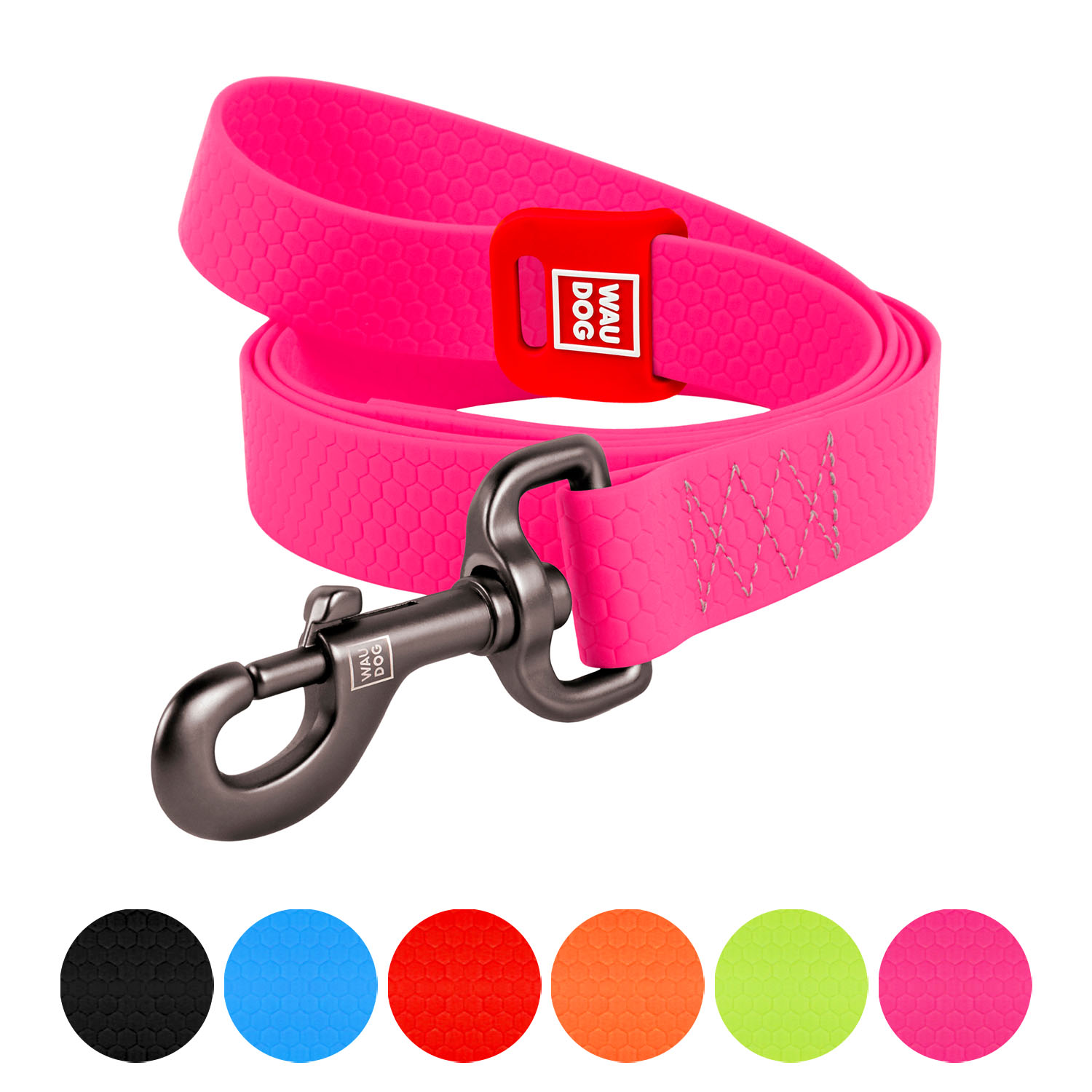 Повідець для собак водостійкий WAUDOG Waterproof, L-XXL, Ш 25 мм, Д 500 cм, рожевий