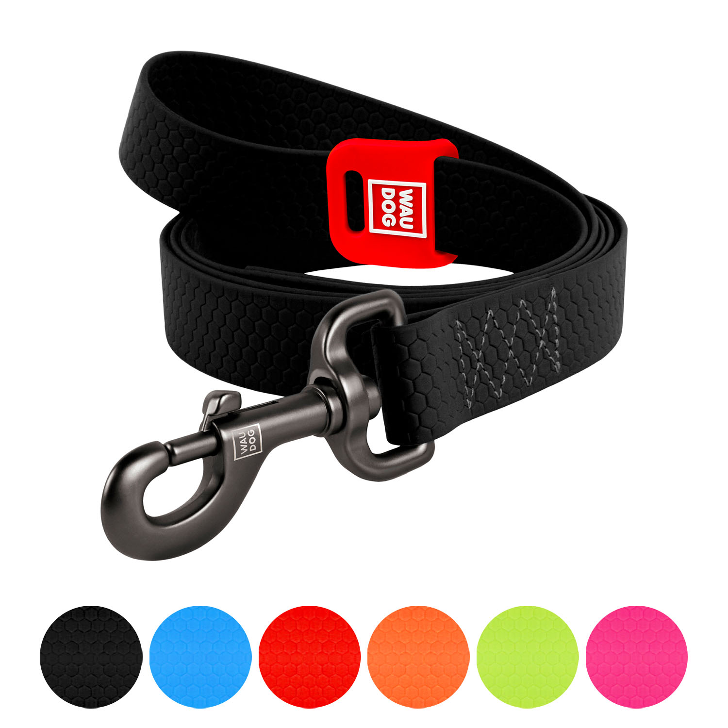 Повідець для собак водостійкий WAUDOG Waterproof, M, Ш 20 мм, Д 500 cм, чорний