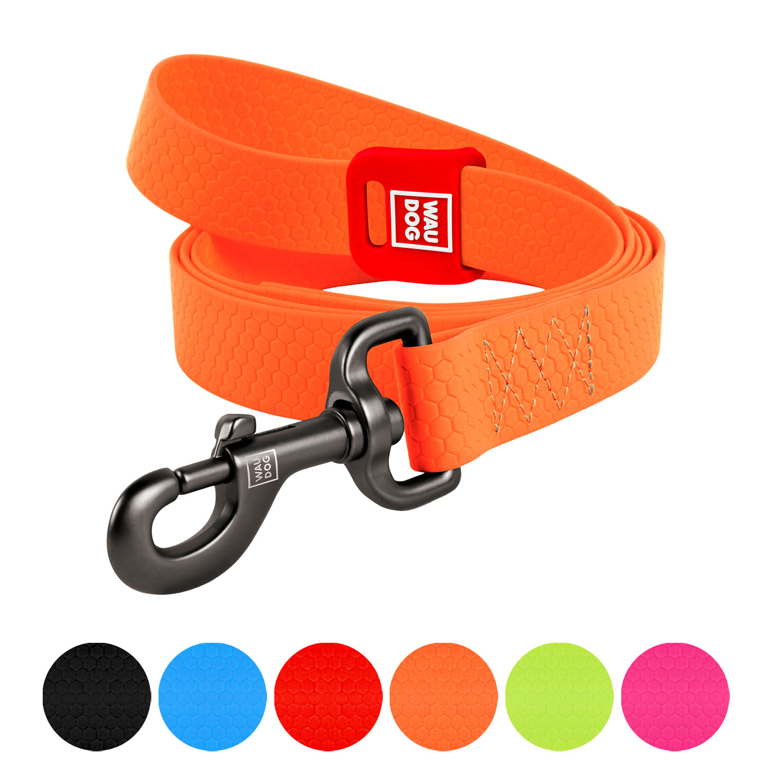Повідець для собак водостійкий WAUDOG Waterproof, M, Ш 20 мм, Д 500 cм, помаранчовий
