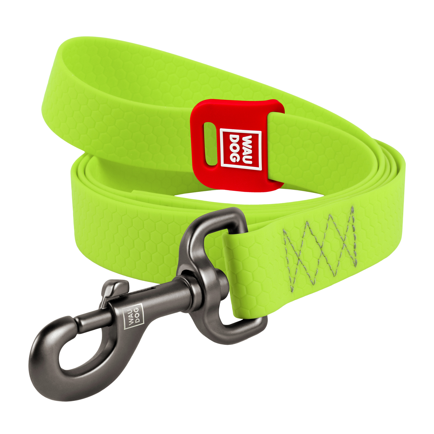 Повідець для собак водостійкий WAUDOG Waterproof, M, Ш 20 мм, Д 500 cм, салатовий