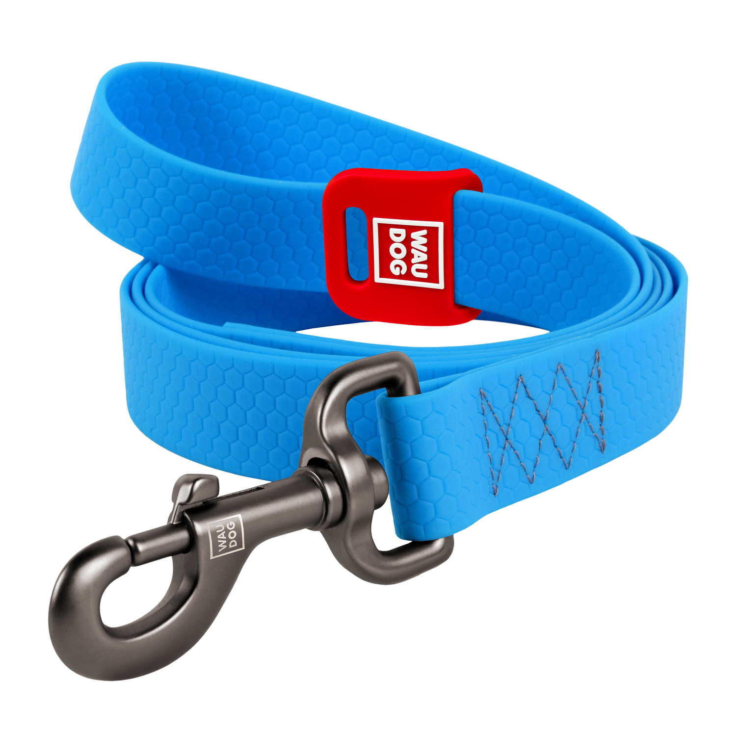 Повідець для собак водостійкий WAUDOG Waterproof, S, Ш 15 мм, Д 500 cм, блакитний