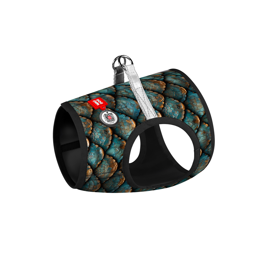 Шлея для собак м'яка WAUDOG Clothes з QR адресником, малюнок 