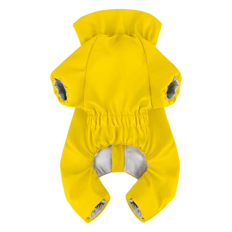Дощовик для собак WAUDOG Clothes, водонепроникний, M45, В 55-60 см, С 37-40 см, жовтий