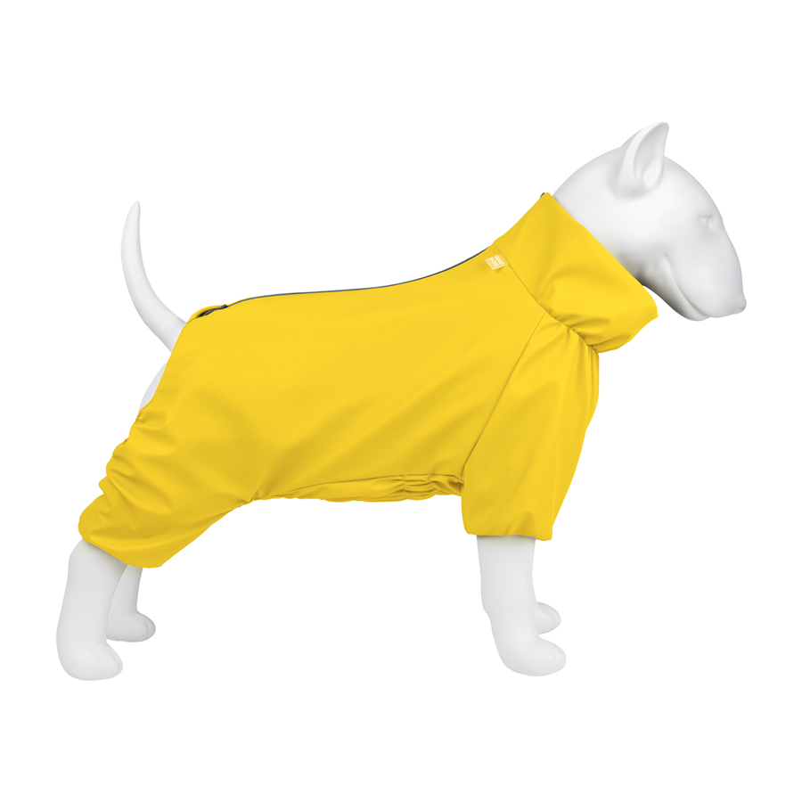 Дощовик для собак WAUDOG Clothes, водонепроникний, M45, В 55-60 см, С 37-40 см, жовтий