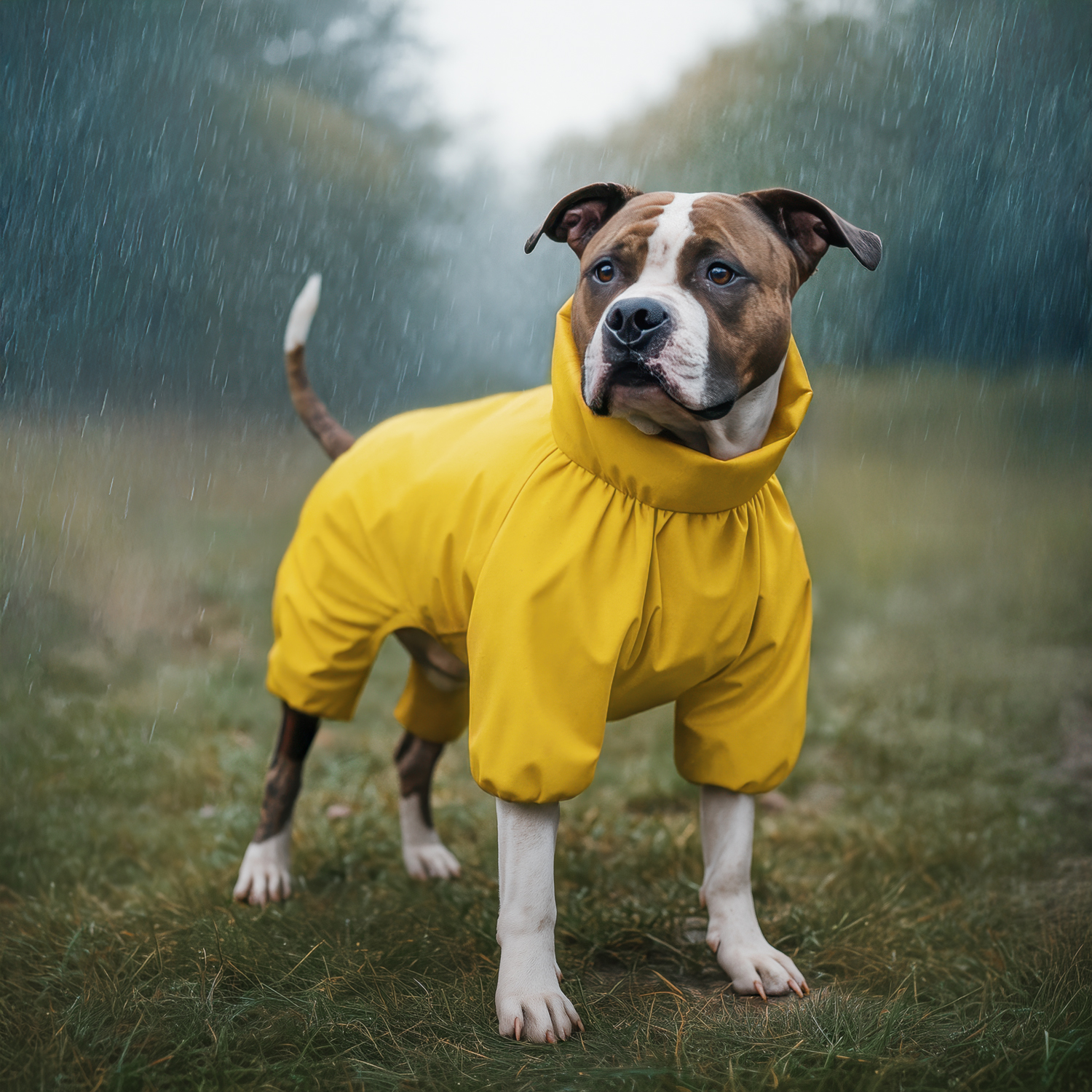 Дощовик для собак WAUDOG Clothes, водонепроникний, L55, В 77-79 см, С 50-55 см, жовтий