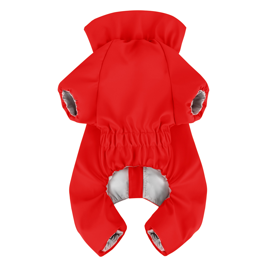 Дощовик для собак WAUDOG Clothes, водонепроникний, M35, В 59-62 см, С 37-40 см, червоний