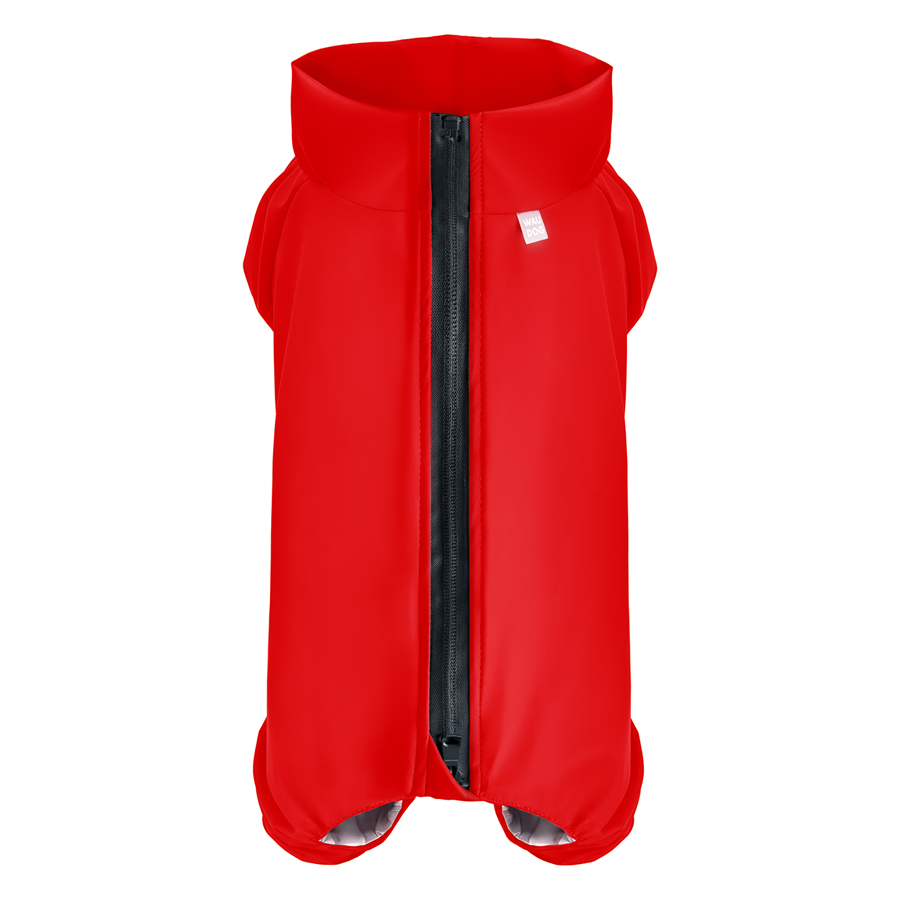 Дощовик для собак WAUDOG Clothes, водонепроникний, L55, В 77-79 см, С 50-55 см, червоний