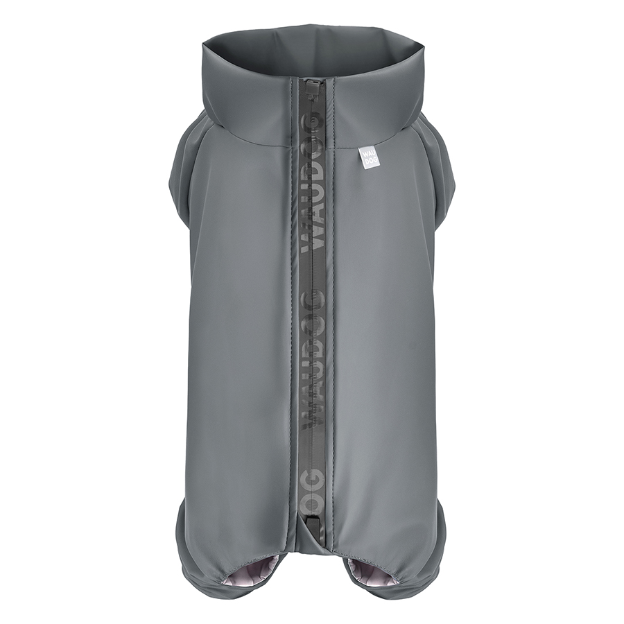 Дощовик для собак WAUDOG Clothes, водонепроникний, S30, В 57-59 см, С 44-46 см, сірий