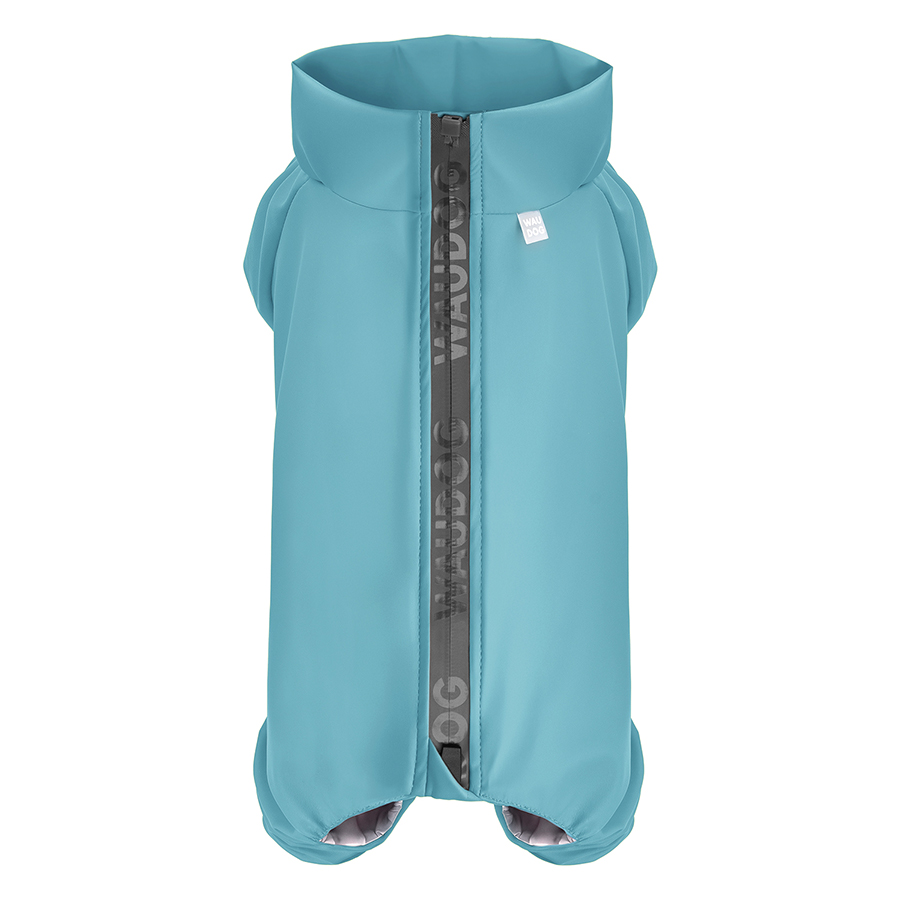Дощовик для собак WAUDOG Clothes, водонепроникний, M35, В 59-62 см, С 37-40 см, блакитний