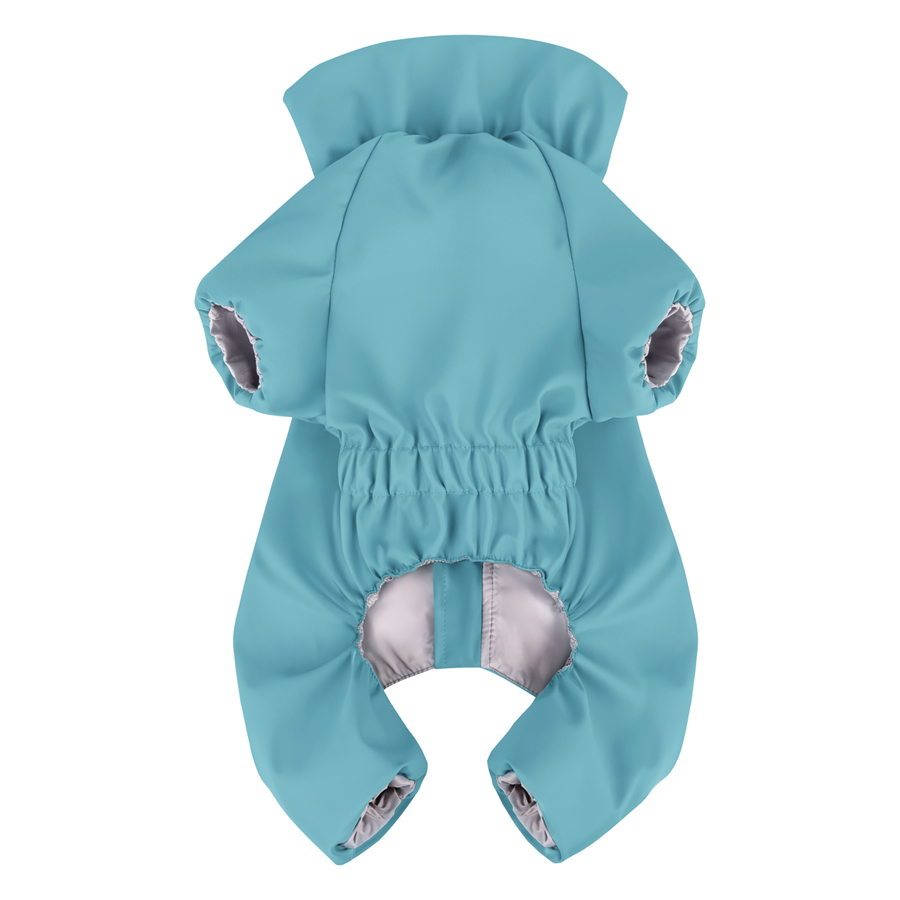 Дощовик для собак WAUDOG Clothes, водонепроникний, M45, В 55-60 см, С 37-40 см, блакитний
