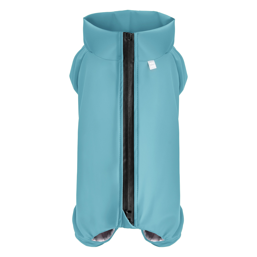 Дощовик для собак WAUDOG Clothes, водонепроникний, XS25, В 36-38 см, С 26-28 см, блакитний