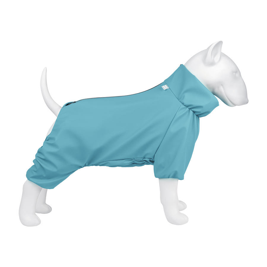 Дощовик для собак WAUDOG Clothes, водонепроникний, S35, В 47-51 см, С 35-39 см, блакитний