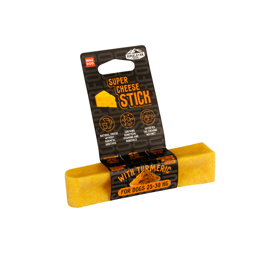 Ласощі для собак WAUDOG Superfood Сирна паличка з куркумою, M, 75 г