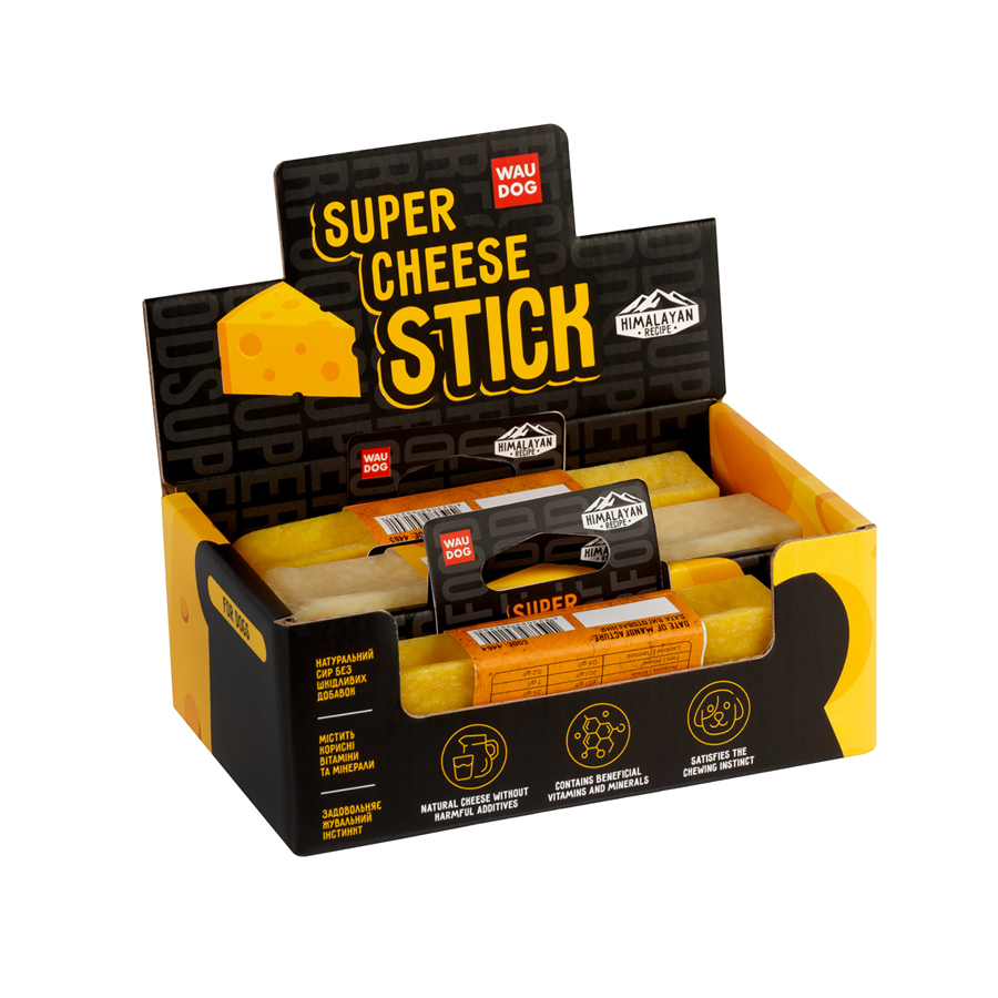 Дисплей WAUDOG Superfood для сирних паличок, картон, 16х9х6,5 см, Українська