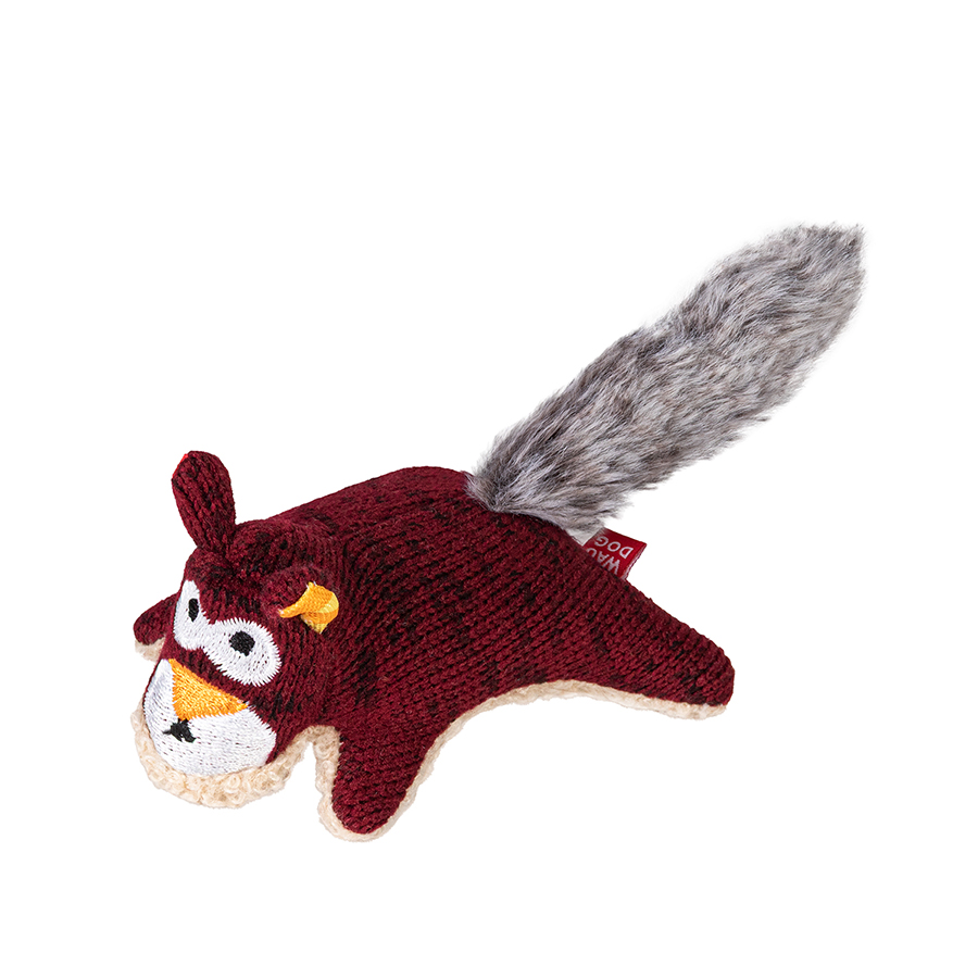 Іграшка для собак WAUDOG Fun Plush Білка, трикотаж, Ш 4 см, Д 9 см, S