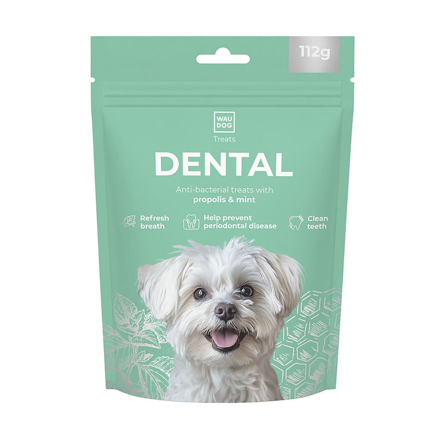 Ласощі для собак WAUDOG Treats Dental Кістка для чистки зубів з м’ятою та прополісом, 112 г