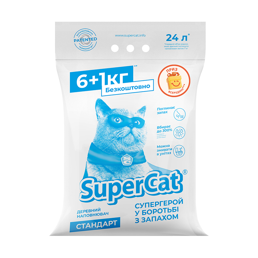 Наповнювач SuperCat стандарт, 6+1кг (синій)